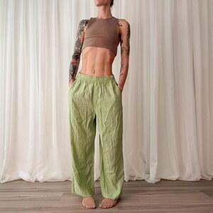 Madewell Green Wide Leg Pants Boho Flowy Pants Lightweight NWT Small